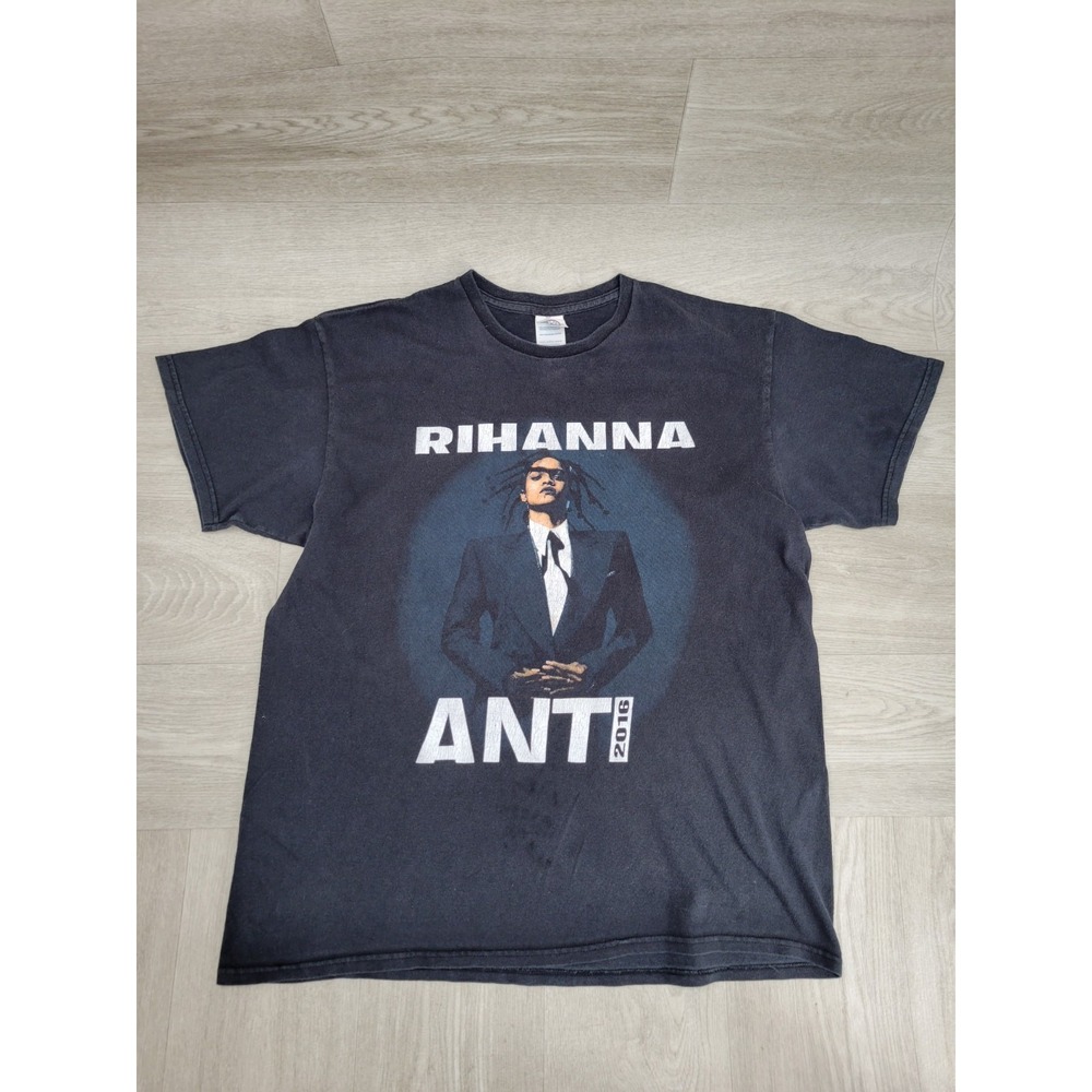 Rihanna ANTI World Tour 2016 Concert T-Shirt Men's L Black Delta Pro Weight